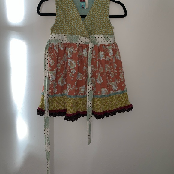 Matilda Jane print dress girls age 8 in excellent used condition green blue - Picture 5 of 8